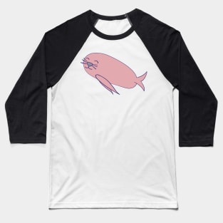 Smiling Pink Kawaii Seal Baseball T-Shirt